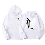 Attack on Titan Hoodie – Unisex Anime Harajuku Pullover Streetwear - WHITE / L / Pack of 1