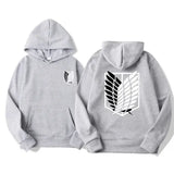 Attack on Titan Hoodie – Unisex Anime Harajuku Pullover Streetwear - GRAY / S / Pack of 1