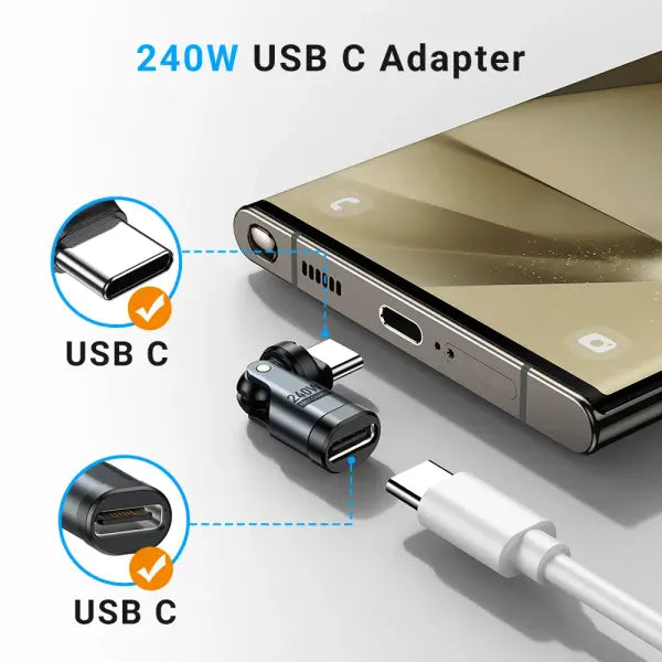 AUFU PD240W USB C OTG Adapter 540 Rotation for Fast Data Transfer - USB C Adapter / China Mainland