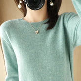 Women’s Cashmere Sweater – Crew Neck Autumn Winter Knitted Pullover Top
