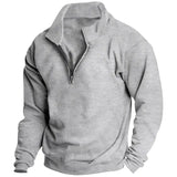 Autumn and winter new men’s fleece sweatshirt stand-up collar half zipper long sleeve cross-border European trend men’s