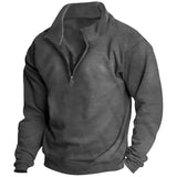 Autumn and winter new men’s fleece sweatshirt stand-up collar half zipper long sleeve cross-border European trend men’s