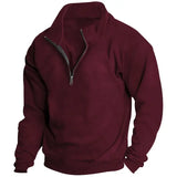 Autumn and winter new men’s fleece sweatshirt stand-up collar half zipper long sleeve cross-border European trend men’s