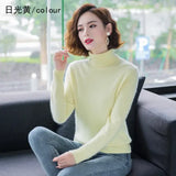 Women’s Thick Mink Cashmere Sweater – Warm High-Lapel Pullover - Yellow / S