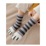 Autumn Winter Coral Velvet Socks Cute Cat Claw Socks For Women Children Girls Middle Tube Thickened Sleep Socks Home