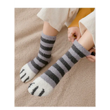 Cute Cat Claw Coral Velvet Socks – Women & Girls Winter Sleep Socks