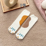 Cute Cat Claw Coral Velvet Socks – Women & Girls Winter Sleep Socks - Coral Fleece 3 / One Size
