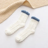 Cute Cat Claw Coral Velvet Socks – Women & Girls Winter Sleep Socks - White / One Size
