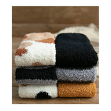 Autumn Winter Coral Velvet Socks Cute Cat Claw Socks For Women Children Girls Middle Tube Thickened Sleep Socks Home
