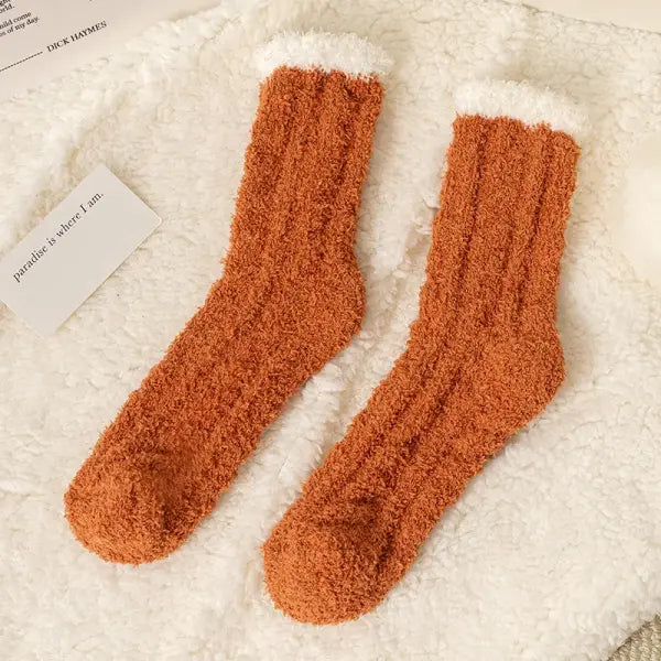 Cute Cat Claw Coral Velvet Socks – Women & Girls Winter Sleep Socks - As pictures / One Size