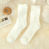 Autumn Winter Coral Velvet Socks Cute Cat Claw Socks For Women Children Girls Middle Tube Thickened Sleep Socks Home