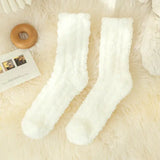Cute Cat Claw Coral Velvet Socks – Women & Girls Winter Sleep Socks - White 1 / One Size
