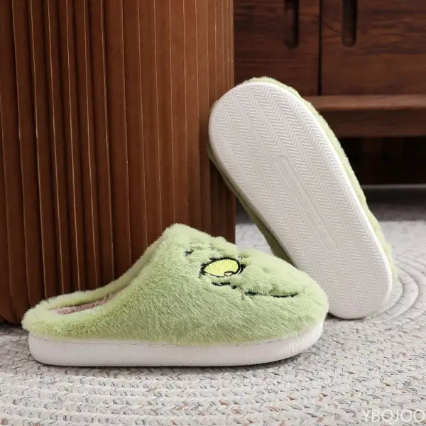Women’s Plush Monster Fur Home Slippers – Cozy Winter Indoor Shoes