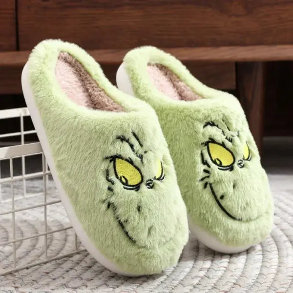Women’s Plush Monster Fur Home Slippers – Cozy Winter Indoor Shoes