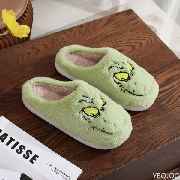Women’s Plush Monster Fur Home Slippers – Cozy Winter Indoor Shoes