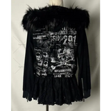 Oversized Fur-Collar Zipper Hoodie – Y2K Harajuku High Street - 1 1 / 4XL