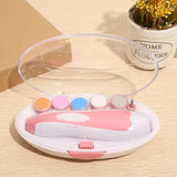 Multifunctional Baby Electric Nail Trimmer and Kid Nail Polisher Set - Pink