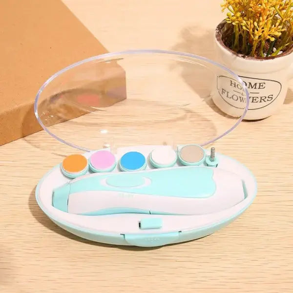 Multifunctional Baby Electric Nail Trimmer and Kid Nail Polisher Set - blue