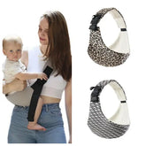 Baby Safety Carrier Waist Stool – Portable Front & Back Hug Leopard Pattern Baby Carrier