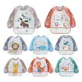 Baby Long Sleeve Waterproof Bib – Toddler Art Smock Feeding Apron with Pocket Burp Cloth for Boys & Girls (1–3 Years)