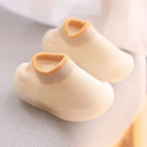 Baby Shoes First Walkers Comfortable Boys Girls Kids Rubber Soft Non-Slip Sole Floor Shoes Knit Booties - 3 / 12-18