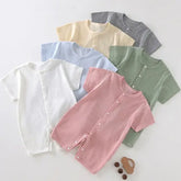 Baby Short Sleeve Jumpsuit – Summer Breathable Mesh Suit for Newborns Boys & Girls