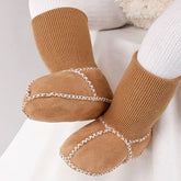 Baby Suede Leather Winter Shoes – Thick Plush Fur Booties for Infants Unisex First Walkers