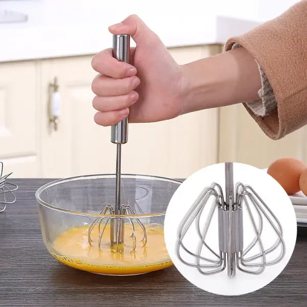 Baking Tool Whisk Stainless Steel Thickened Mixer Semi-Automatic Egg Beater Manual Mini Silicone Whisk