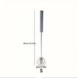 Baking Tool Whisk Stainless Steel Thickened Mixer Semi-Automatic Egg Beater Manual Mini Silicone Whisk - S- / China