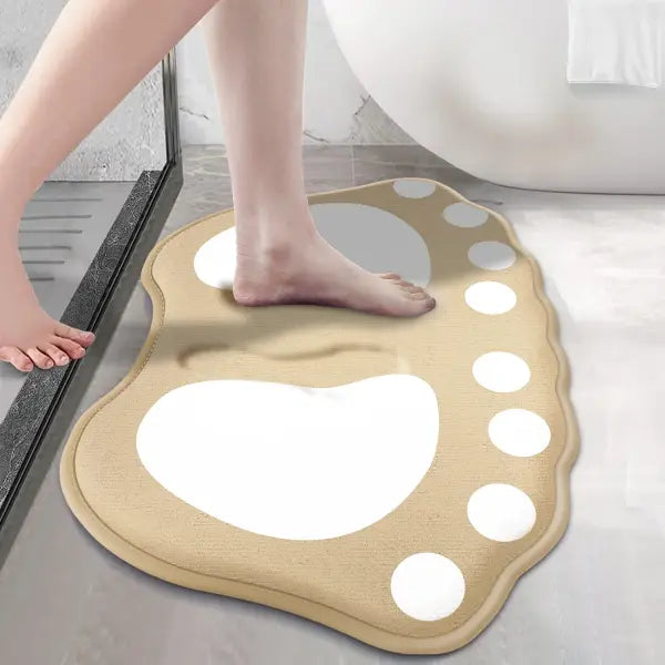 Absorbent Bathroom Carpet Anti Slip Claw Pattern Floor Mat - Apricot / 50cm x 80cm
