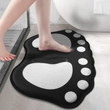 Absorbent Bathroom Carpet Anti Slip Claw Pattern Floor Mat - Black / 50cm x 80cm