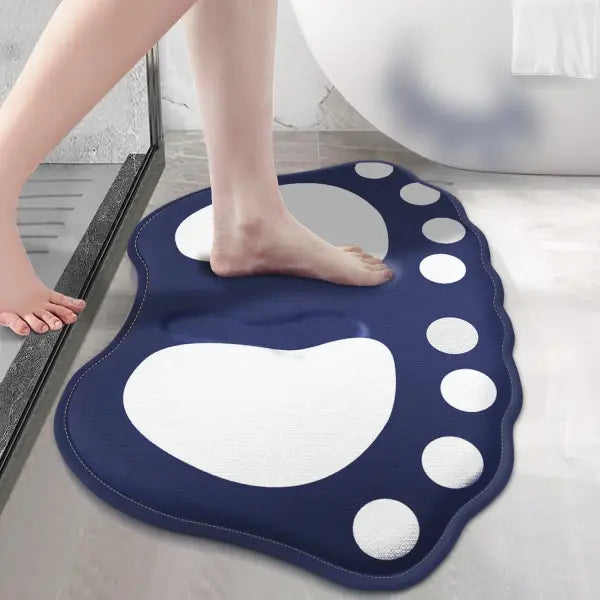 Absorbent Bathroom Carpet Anti Slip Claw Pattern Floor Mat - Blue / 40cm x 60cm