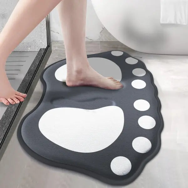 Absorbent Bathroom Carpet Anti Slip Claw Pattern Floor Mat - Grey / 40cm x 60cm