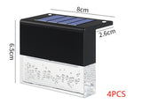 Waterproof New RGB LED Solar Light Step Fence Light - Black4PC