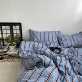 Bed Linen 100% Cotton Duvet Cover Stripe Queen Size 40s Quilt Cover Pillowcase Bedding covers Fashion Home Textile