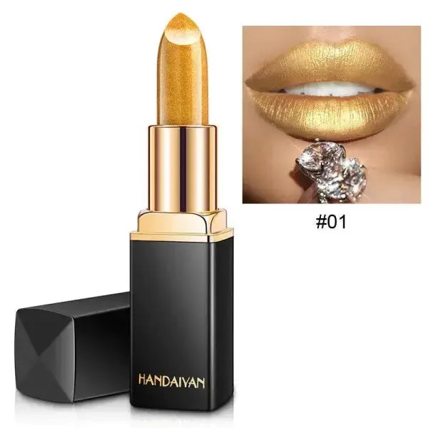 Bold and Shiny Metallic Lipstick for Stunning Lip Color - 1 style