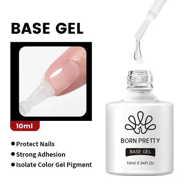 BORN PRETTY 10ml Base Gel Top Coat Rubber Gel Reinforcement Gel for Nails Tools Soak Off UV LED Nail Varnish Function