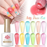BORN PRETTY 10ml Translucent Jelly Nude Gel Nail Polish Colorful Varnish Semi Permanent UV LED Nail Art Manicure Gel