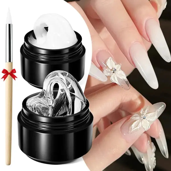 BORN PRETTY 15ml Clear Non Stick Hand Extension Gel 3D Shaping Sculpting Carving Nail Art Solid Hard Gel for Fake Nail