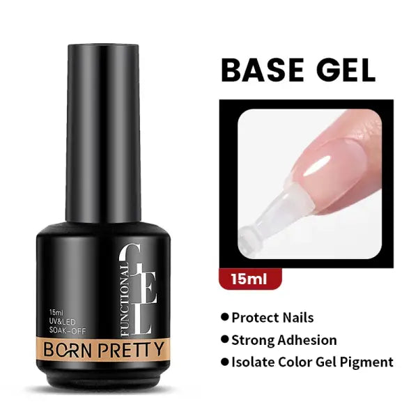 Milky Pink Rubber Base Gel Nail Polish – Glitter 15ml UV LED