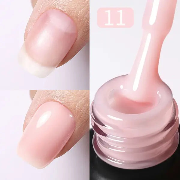 BORN PRETTY Milky Pink Rubber Base Gel Nail Polish Glitter 15ml Semi-Permanent Varnish Soak Off Self Leveling UV LED