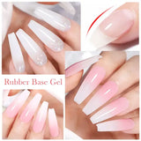 Milky Pink Rubber Base Gel Nail Polish – Glitter 15ml UV LED