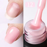 BORN PRETTY Milky Pink Rubber Base Gel Nail Polish Glitter 15ml Semi-Permanent Varnish Soak Off Self Leveling UV LED