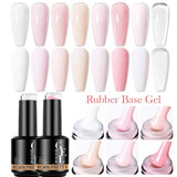 Milky Pink Rubber Base Gel Nail Polish – Glitter 15ml UV LED