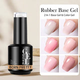 Milky Pink Rubber Base Gel Nail Polish – Glitter 15ml UV LED