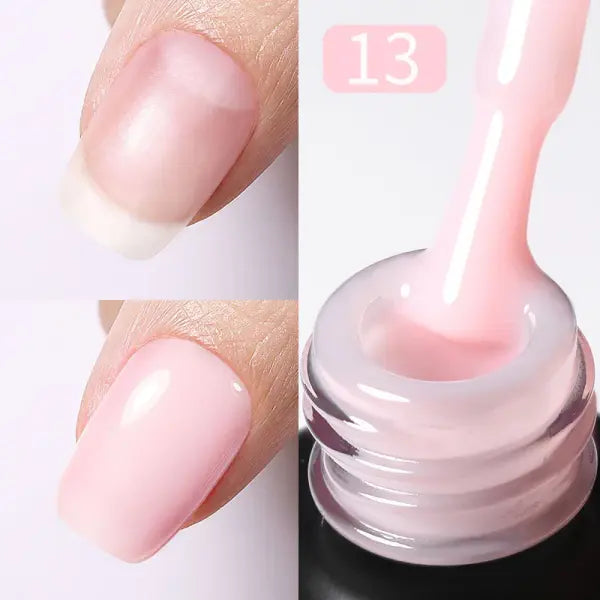 Milky Pink Rubber Base Gel Nail Polish – Glitter 15ml UV LED