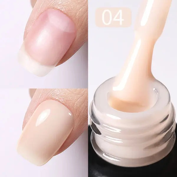 Milky Pink Rubber Base Gel Nail Polish – Glitter 15ml UV LED