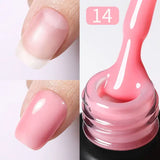 BORN PRETTY Milky Pink Rubber Base Gel Nail Polish Glitter 15ml Semi-Permanent Varnish Soak Off Self Leveling UV LED