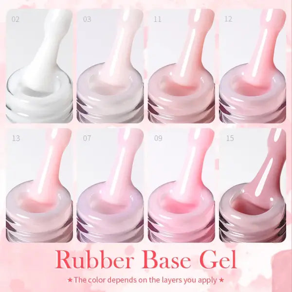 Milky Pink Rubber Base Gel Nail Polish – Glitter 15ml UV LED