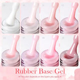 BORN PRETTY Milky Pink Rubber Base Gel Nail Polish Glitter 15ml Semi-Permanent Varnish Soak Off Self Leveling UV LED Gel